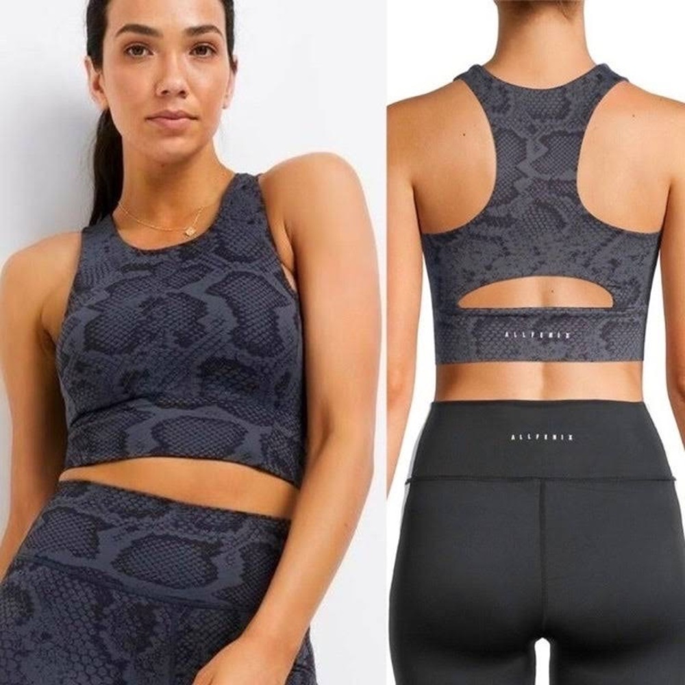 All Fenix Anthropologie Python Charcoal Sports Bra Size XS NWT